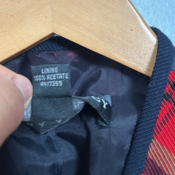 Linda Allard Ellen Tracy Plaid Vintage vest size 6 red, navy button down closure - Picture 12 of 14